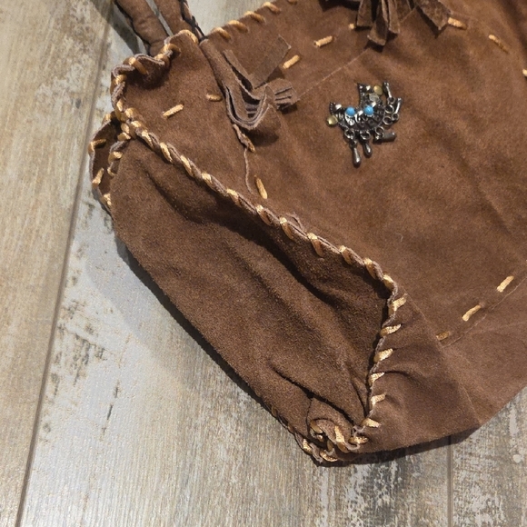Vintage Brown Suede Shoulder Bag - Picture 5 of 7